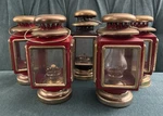5 Vintage Brass Oil Lanterns (1960S, Made Hong Kong, Train Lantern) Red Black. Fixed Price $45.00.