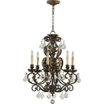 Quorum Rio Salado Light Chandelier, Toasted Sienna With Mystic Silver 6157-6. Fixed Price $648.00.
