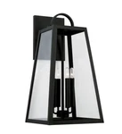 Capital Lighting Leighton Outdoor Wall Lantern, Black/clear - 943743BK. Fixed Price $200.00.