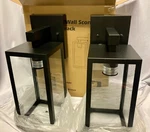 Maxvolador Outdoor Wall SCONCE,#2032T Exterior,waterproof Lantern Lg, BLACK,2PK. Fixed Price $40.46.