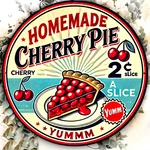 Vintage-style Cherry Pie Tin Metal Signs 8X8 Inch Round Aluminum Wall Art For Ki. Fixed Price $9.99.
