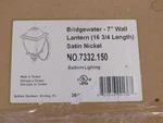 Baldwin Bridgewater Wall Mount Lantern Satin Nickel 16-3/4" NO.7332.150 New. Fixed Price $239.99.