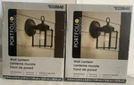 Lot Of 2 Portfolio Outdoor Wall Lantern Matte Black Finish And Clear Glass. Fixed Price $19.00.