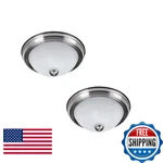 Canarm 11-INCH Flush Mount Ceiling 2-PACK Frosted Swirl Glass Silver Finish. Fixed Price $43.76.