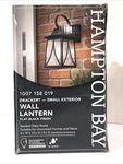 Hampton Bay Drackert 1-LIGHT Black Outdoor Wall Lantern Sconce Seedy Glass New. Fixed Price $44.99.