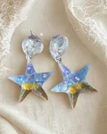 Ocean-inspired Resin Earrings Capturing The Sea Star Stainless Steel Post. Fixed Price $13.00.