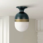 Crystorama Capsule 8" Wide Matte Black And Opal Glass Ceiling Light. Fixed Price $174.40.