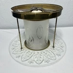 John C. Virden Co. Brass, Frosted/etched Glass Hanging Light Fixture Wired. Fixed Price $39.95.