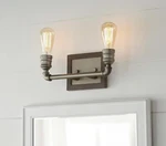 Home Decorators Palermo Grove 2-LIGHT Antique Nickel Bath 242. Fixed Price $40.50.
