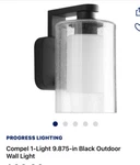 Progress Lighting Wall Lantern W/ Etched Glass, 8". Pd 90.00 Ea Can Use. Fixed Price $48.00.