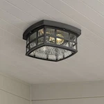 Quiozel Stonington 12" Wide Mystic Black Outdoor Ceiling Light. Fixed Price $151.99.