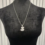 Signature Pendant Necklace Rhinestone Chain Lead Nickel Free Jewelry Gift. Fixed Price $13.99.