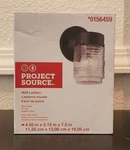 Project Source #0156459 Black Metal Clear Glass Wall Sconce Lantern Light 60W. Fixed Price $24.00.