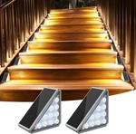 2 Pack Solar Stair Lights, Outdoor Step With Waterproof IP67, Warm White. Fixed Price $25.66.