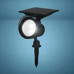 Black Solar Landscape Flood Light Stake Battery Bright White Led Clear Plastic. Fixed Price $48.00.