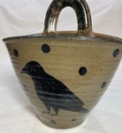 Crows & Dots Wall Pocket Vase Hand Crafted Pottery The Clay Craftsman Hanover Pa. Fixed Price $32.95.