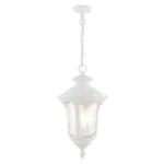 Livex Oxford Light Outdoor Pendant Lantern, Textured White 7858-13. Fixed Price $334.96.