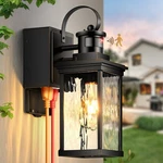 Opaxis Black Gold Trim Motion Sensor Outdoor Garage Lights With Gfci Outlet. Fixed Price $43.99.