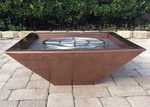 Square 30 Inch Hammered Copper Fire Bowl Pit 147,000 Btu Burner Ring Propane Gas. Fixed Price $1399.99.