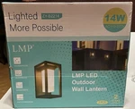 Led Outdoor Wall Lantern Model ZY-B2214, Lmp, Pack, New Blk. Fixed Price $32.95.