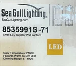 Sea Gull 8535991S-71 Led 16 In Antique Bronze Outdoor Wall Lantern. Fixed Price $199.99.