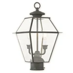Livex Westover Light Outdoor Post Top Lantern, Charcoal/beveled 2284-61. Fixed Price $289.96.