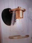 Lnc Modern Gold And Black Outdoor Wall Lantern Sconce With Textured Glass Shade. Fixed Price $42.25.