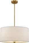 Kira Pearl 18" Modern 3-LIGHT Large Drum Pendant Chandelier White Brush Nickel. Fixed Price $79.99.