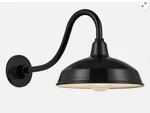 Read! Hampton Bay Easton 14 In. 1-LIGHT Black Barn Hardwired Outdoor Wall. Fixed Price $59.49.