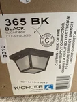 Kichler Black Flush Mount Light 365 Bk Indoor/outdoor New-open Box Hardware. Fixed Price $19.95.