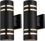 Modern 12IN Outdoor Wall Sconce Light, 2-PACK Matte Black Waterproof Design. Fixed Price $99.99.