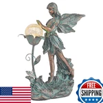 Teresa's Collections Garden Fairy Statue Solar Light Bronze Resin Outdoor Decor. Fixed Price $83.32.