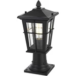 Outdoor Pole Light Fixture Seedy Clear Glass Black Porch Walkway Lantern 16". Fixed Price $96.88.