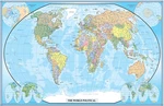 World Wall Mural Poster Classic Blue Edition By Swiftmaps. Fixed Price $29.99.
