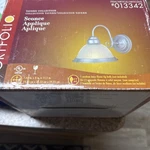 Portfolio Wall Sconce Light Fixture Brushed Steel Finish Frosted Glass 013342. Fixed Price $14.99.