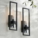 Possini Euro Reed 21" High Sand Black Outdoor Wall Light Set Of. Fixed Price $338.95.