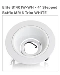 Elite Lighting B1401W-WH 4" Stepped Baffle MR16 Trim White. Fixed Price $9.89.