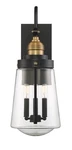 Macauley 3 Light Outdoor Wall Lantern Vintage Black With Warm Brass By Savoy. Fixed Price $412.00.