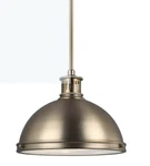 Seagull Pratt Street Metal 2-LIGHT Satin Brass Finish Pendent New. Fixed Price $64.00.