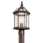 Kichler 49187 Bronze Barrie 18" Outdoor Post Light With Beveled Glass Panels. Fixed Price $154.97.