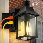 Hihuos Porch Lights With Gfci Outlet, Dusk To Dawn Motion Sensor Outdoor Ligh.... Fixed Price $39.99.