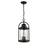 Millennium 3-LIGHT 11" Piwder Coated Outdoor Lantern Pendant -glass Is Broken. Fixed Price $40.00.