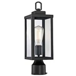 Pia Ricco Modern 16.5 In. Black Outdoor Post Light Dimmable, Clear Glass Shade. Fixed Price $26.99.