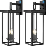 22" Dusk To Dawn Outdoor Sconce Lights, 2-PACK Waterproof Black Fixtures. Fixed Price $226.99.