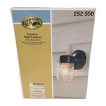 Hampton Bay Clear Glass Matte Black Outdoor Wall Lantern Light Sconce New. Fixed Price $27.95.