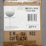 Trans Globe 70520BN Brushed Nickel Pendant Indoor Fixture. Fixed Price $19.99.