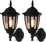 Dusk To Dawn Outdoor Wall Light With Led Bulbs 2-PACK Black Lanterns. Fixed Price $99.99.