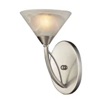 Elk Elysburg 1 Light Wall Sconce Satin Nickel And White Glass. Fixed Price $55.89.