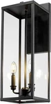 Bestshared Large Wall Sconce 24" Black Lantern 3-LIGHT Clear Glass Porch. Fixed Price $159.00.