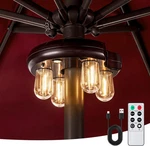 Patio Umbrella Light With Remote Control, Rechargeable Cordless Led Edison Bulbs. Fixed Price $41.16.